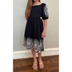 NEW MILON girl's laser cut dress in black